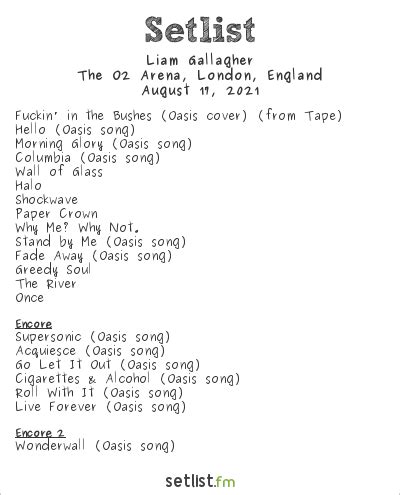 list of liam gallagher songs